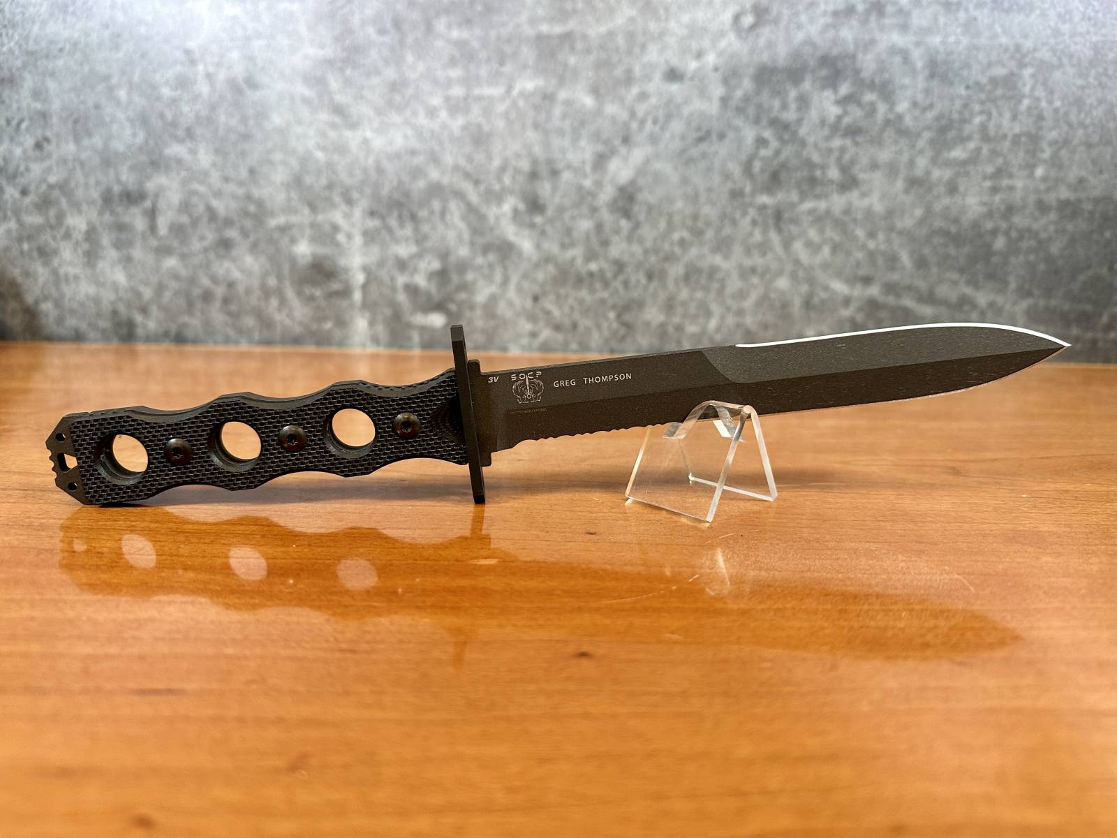 Benchmade SOCP Fixed Blade Knife 7.11" CPM-3V Black Dagger Sheath 185SBK-img-2